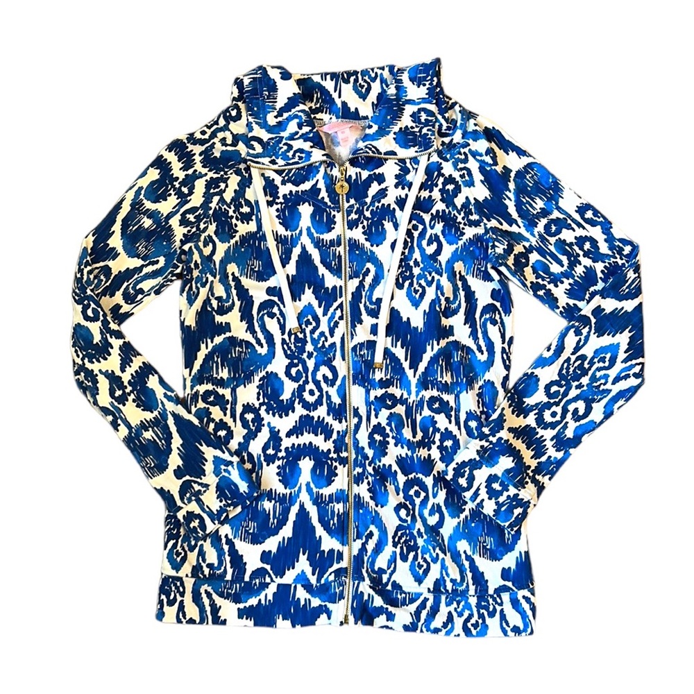 Lilly Pulitzer Angela Zip Up Jacket Navy and White Women’s Size XS